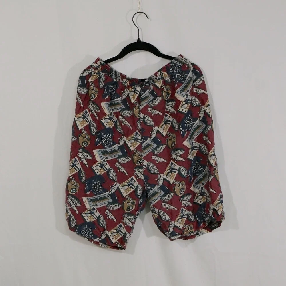 Unique football shorts 90s 100% Silk Men’s M – Abstract Retro Print Lounge